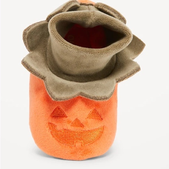 Festive Orange Pumpkin Baby Slippers - Picture 3 of 8